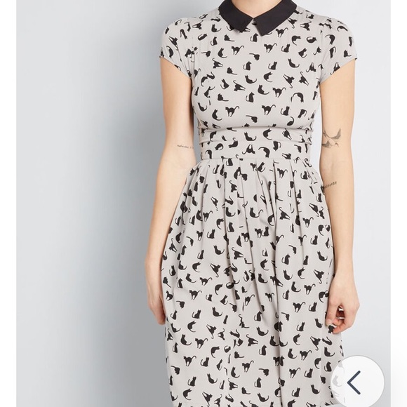 Modcloth Dresses & Skirts - ModCloth black cat dress size L
